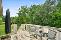 Upper level deck overlooking the back yard and property.