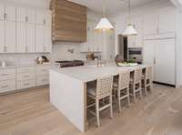 Gourmet Kitchen with subzero appliances *Model home photo shown for example purposes only; actual home features similar selections.*