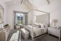 Primary Bedroom with sitting area *Model home photo shown for example purposes only; actual home features similar selections.*