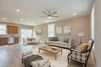 staged to show the size of this space
