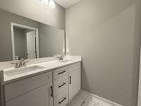 Separate double vanity upstairs