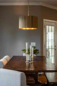 This home has so many updates to include new paint, carpet, and look at these light fixtures!