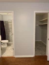 Bathroom and large walk-in closet