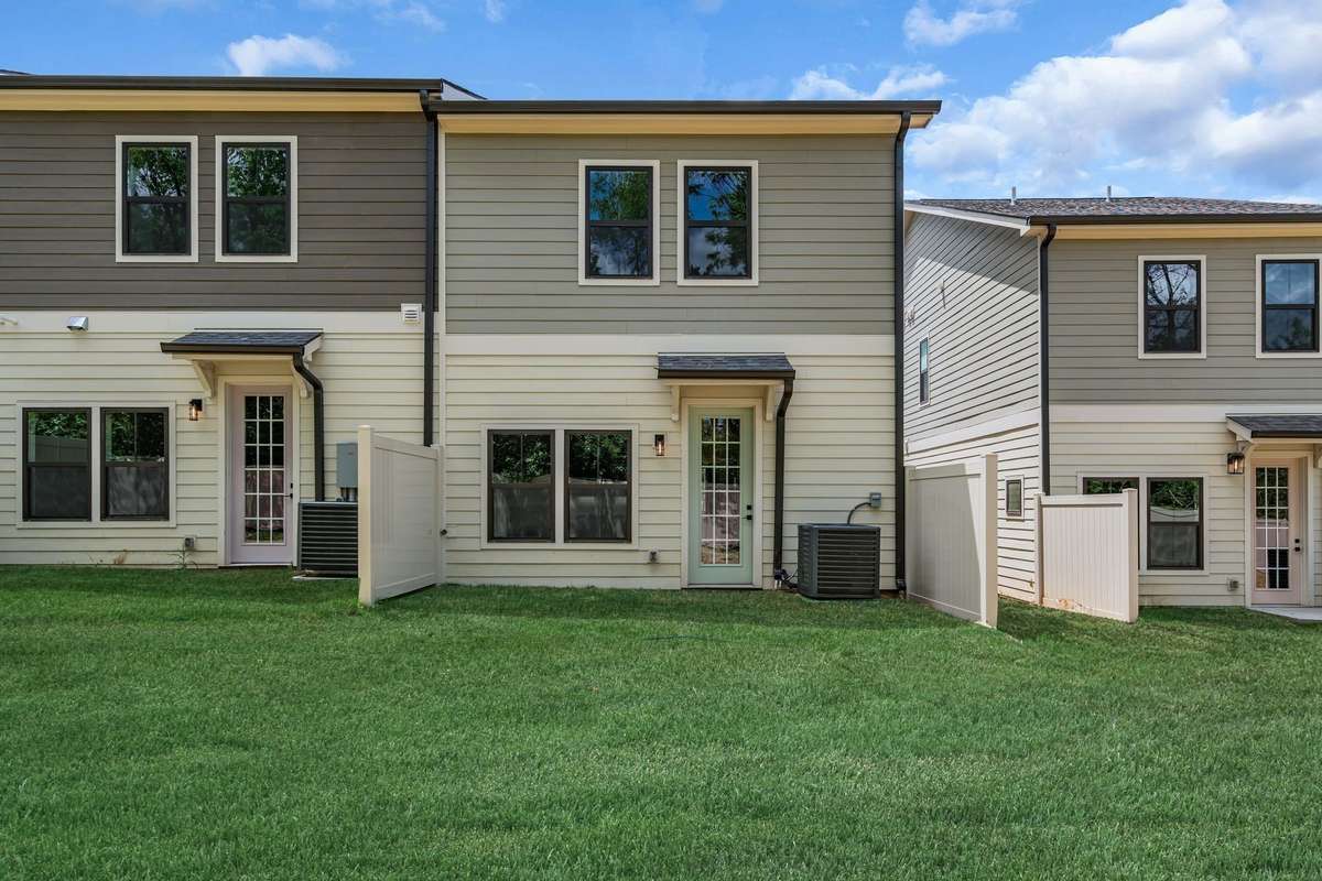 Backyards of the Aspen with the upgrade option of a fenced in 20' by 24' yard.