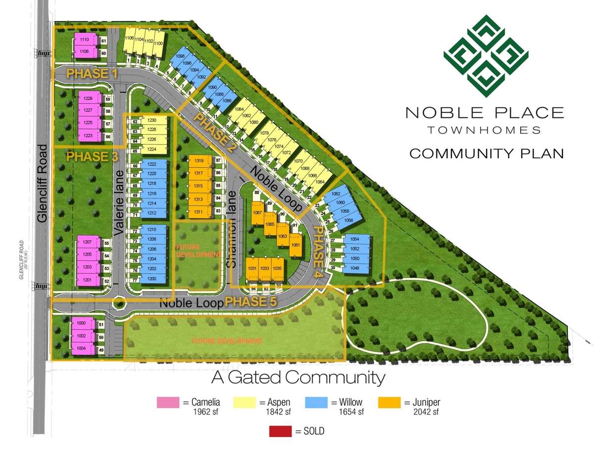 Site Plan for Noble Place Townhomes