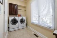 Laundry Main Floor Laundry Room. Washer & Dryer stay with house.