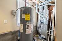 Water heater and furnace in back unit B.