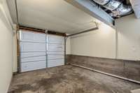 The one car attached garage in back unit B.