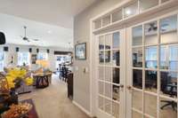 Third bedroom was converted into an office with beautiful french doors and a transom.