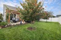 Beautiful backyard with vinyl fencing!