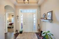 Open foyer with trey ceiling!