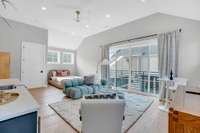 A spacious bonus suite (2nd Bedroom) features a Juliet balcony, Kitchenette, full bathroom, dedicated laundry, and motorized shades that are able to be set on a timer via your phone—perfectly designed for privacy, comfort, and flexibility.