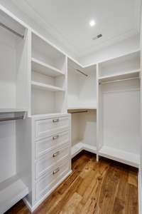 Custom walk-in closet for Bedroom Suite No. 3