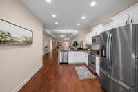 So much great lighting in this home! And the floors are beautiful!