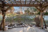 Patio with pergola - A beautiful outside space, especially when everything is in bloom!