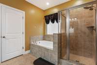 Separate tub and shower.