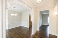 Custom moldings create a sense of uniqueness