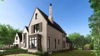 The all-brick exterior is complemented by charming shutters.