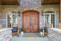 Stately double doors make for a grand entrance.
