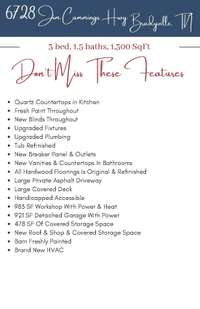 Features! 6728 Jim Cummings Hwy Bradyville, TN 37026