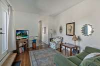 The sitting room/office with the french doors leading to your own terrace and cute enclosed yard.