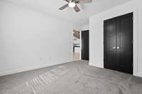 The double doors offer easy access to the oversize closet.