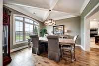 Formal Dining Room with Coffered Ceiling.