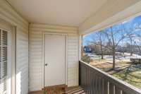 The patio area includes a great Storage closet!