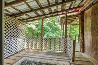 Deck entrance to apartment 2 in back of barn - 2BR 1BA