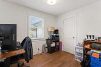Office/Bedroom with hardwood floor