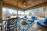 Patio w/ stamped concrete & fire pit