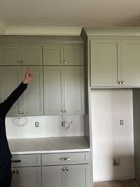 Kitchen with lots of cabines