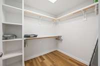 Walk-in closet for the primary suite