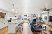 Incredible kitchen and gathering room flowing perfectly together.