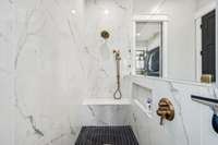Spa-like luxury! The owner's ensuite features a stunning freestanding tub, dual vanities, and a walk-in shower with exquisite Italian tile. Thoughtfully designed for relaxation, this space offers the perfect retreat.