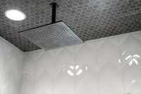 Hex ceiling tile and rain shower head