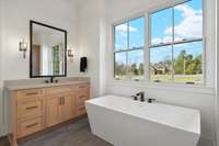 Large soaking tub
