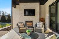 Cozy up to this fireplace on fall nights!
