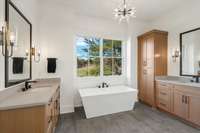 Spacious his and hers vanities