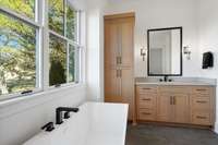 Ample cabinet storage