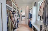 Nice built-ins with a bench & natural light
