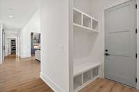 Built in cubbies/ landing zone by the garage entrance