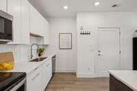 Luxury plank vinyl floors.