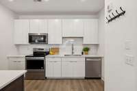 Great cabinets for storage.