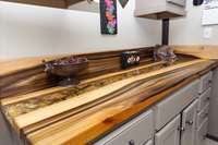 Custom countertop made of Rainbow Poplar wood native to the area