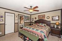 Master bedroom leading to the bathroom suite
