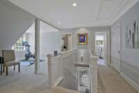 View of the landing shown with a workout area.