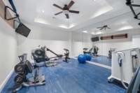 There is also a home gym.