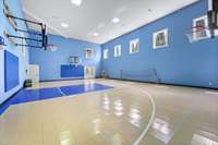 Wait, What????  We just went down to the terrace level and look what we found:  a basketball court with room to play pickle ball as well!