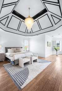 Custom tray ceiling and lighting.